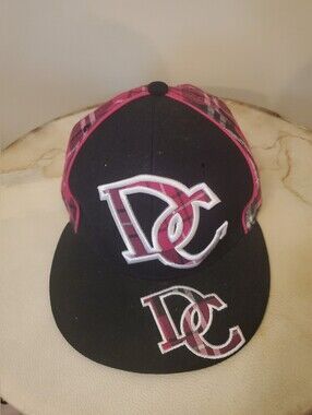Washington DC City Hunter Ultimate Hat Black White Pink Fitted Cap Size Medium